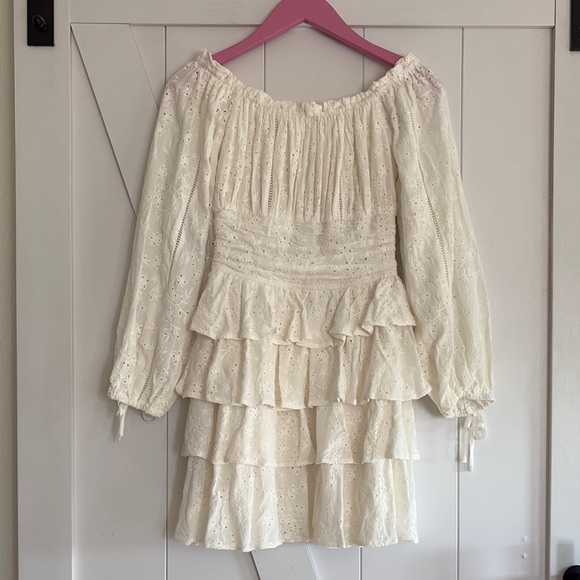 Tularosa Dresses & Skirts - Revolve Tularosa White Eyelet Mini Dress